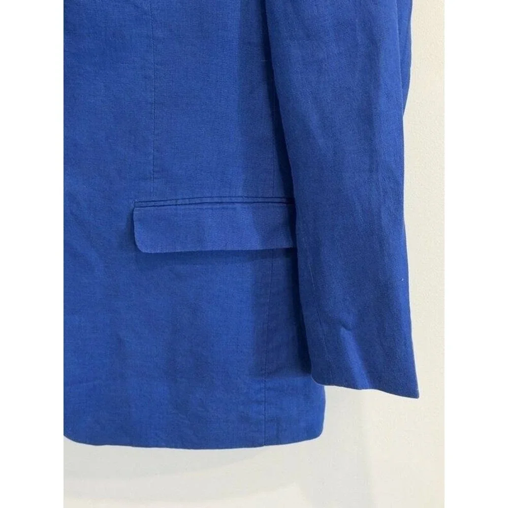 Lauren Ralph Lauren Royal Blue 100% Linen Mens Blazer Jacket Size 42L
